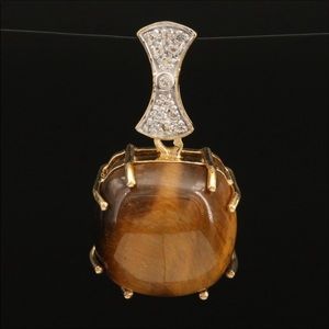 Sterling Tiger’s Eye and Topaz Pendant